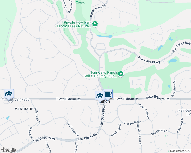 map of restaurants, bars, coffee shops, grocery stores, and more near 15 Falls Terrace in Boerne