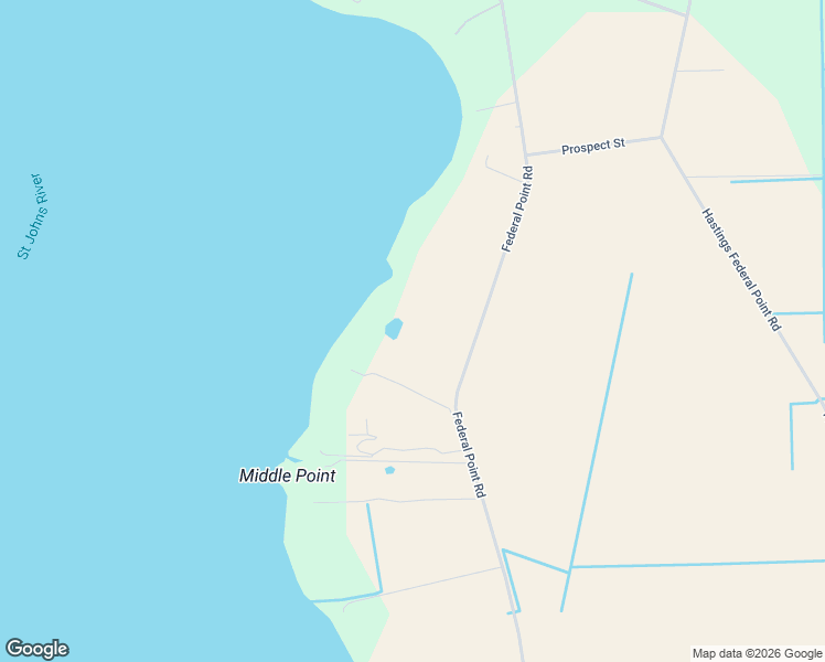 map of restaurants, bars, coffee shops, grocery stores, and more near 453 Federal Point Road in East Palatka