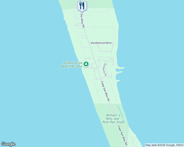 map of restaurants, bars, coffee shops, grocery stores, and more near 131 West Ovation Drive in Port St. Joe