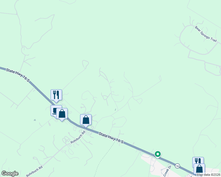 map of restaurants, bars, coffee shops, grocery stores, and more near 275 Stoney Hill Lane in Pipe Creek