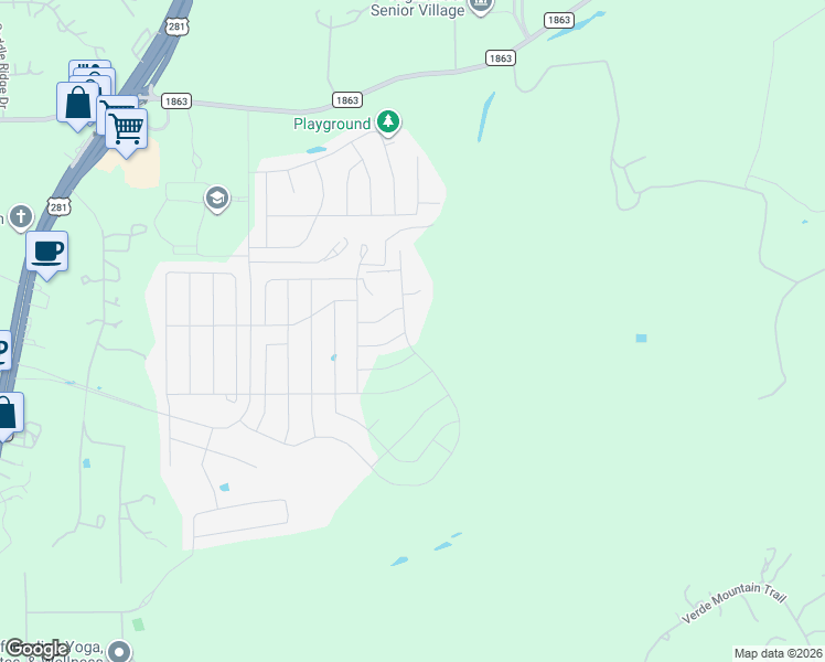 map of restaurants, bars, coffee shops, grocery stores, and more near 3306 Farm to Market Road 1863 in Bulverde