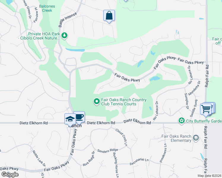 map of restaurants, bars, coffee shops, grocery stores, and more near 29604 Terra Vista in Fair Oaks Ranch