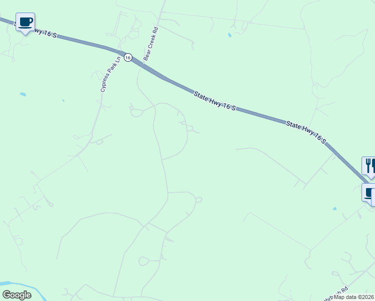 map of restaurants, bars, coffee shops, grocery stores, and more near 445 Rio Circle in Pipe Creek