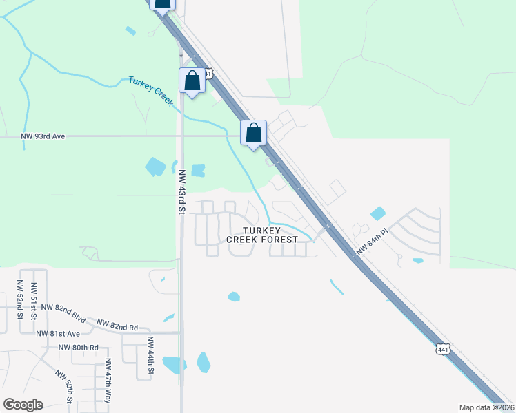 map of restaurants, bars, coffee shops, grocery stores, and more near 9000 Northwest 13th Street in Gainesville