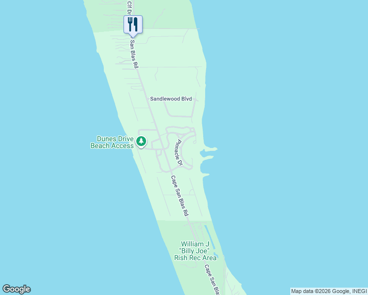 map of restaurants, bars, coffee shops, grocery stores, and more near 118 South Echo Lane in Port Saint Joe