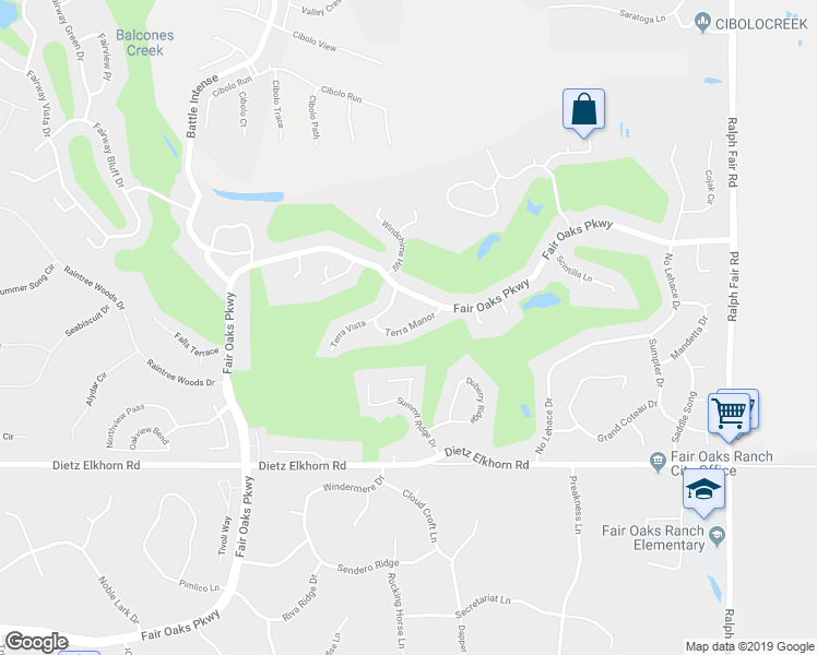 map of restaurants, bars, coffee shops, grocery stores, and more near 7726 Terra Manor in Boerne