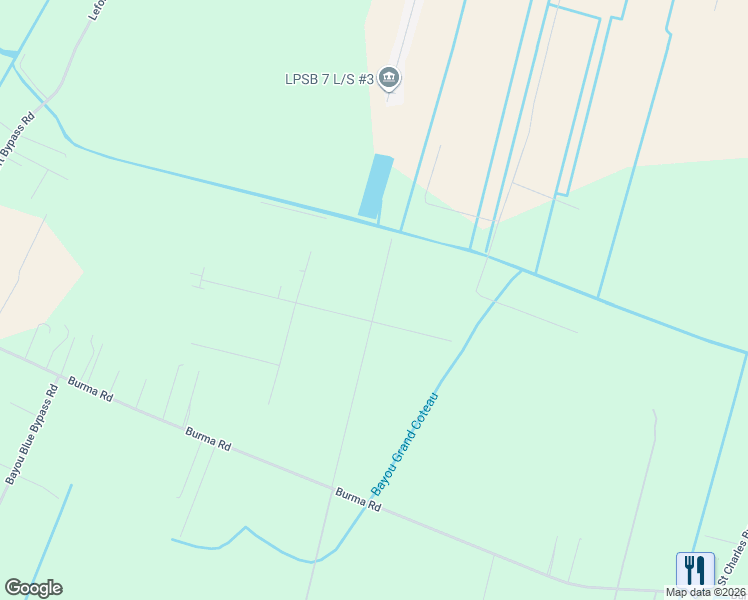 map of restaurants, bars, coffee shops, grocery stores, and more near 307-399 Chisholm Trail in Thibodaux