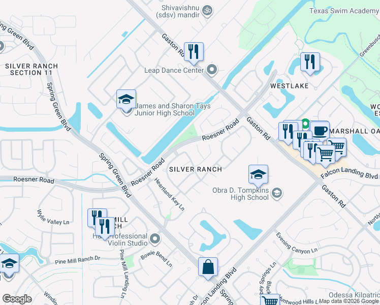 map of restaurants, bars, coffee shops, grocery stores, and more near 3511 Cottage Manor Lane in Katy