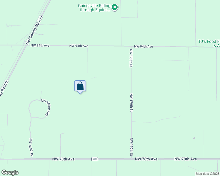 map of restaurants, bars, coffee shops, grocery stores, and more near 8822 Northwest 170th Street in Alachua