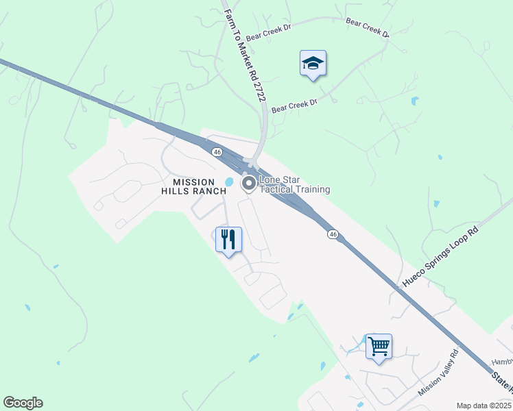 map of restaurants, bars, coffee shops, grocery stores, and more near 786 San Mateo in New Braunfels