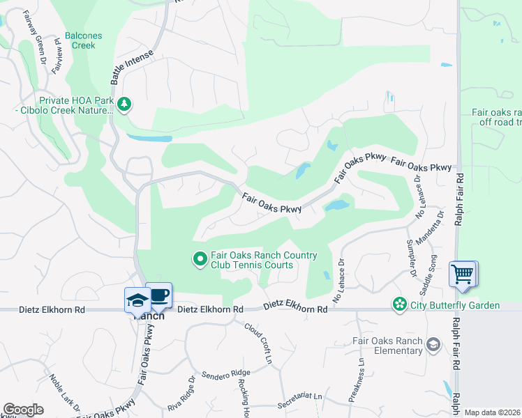 map of restaurants, bars, coffee shops, grocery stores, and more near 7714 Terra Manor in Fair Oaks Ranch