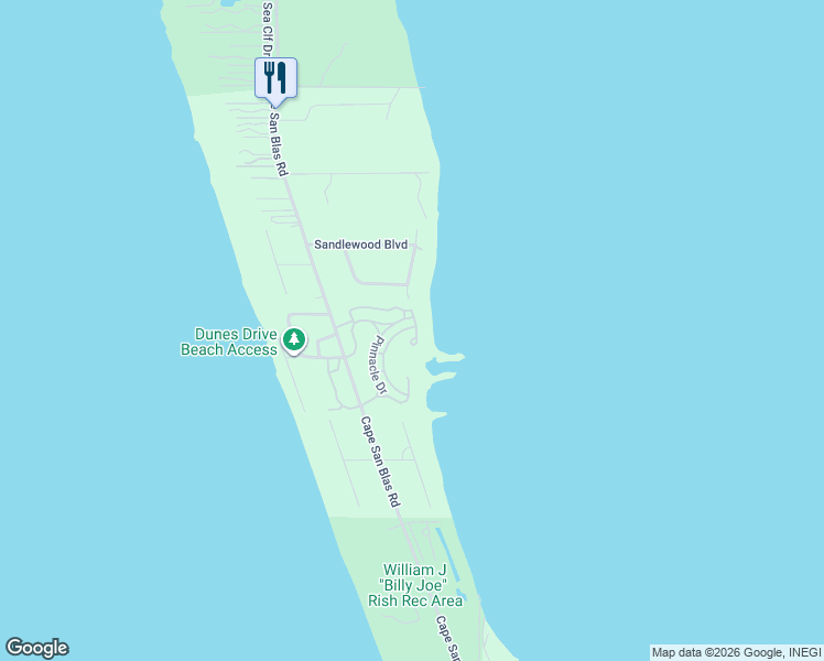 map of restaurants, bars, coffee shops, grocery stores, and more near 118 South Echo Lane in Port Saint Joe
