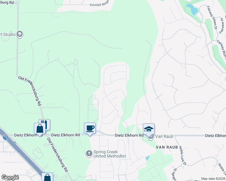 map of restaurants, bars, coffee shops, grocery stores, and more near 29523 Kearney Ridge in Boerne