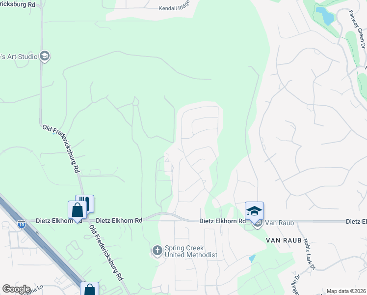 map of restaurants, bars, coffee shops, grocery stores, and more near 29523 Kearney Ridge in Boerne