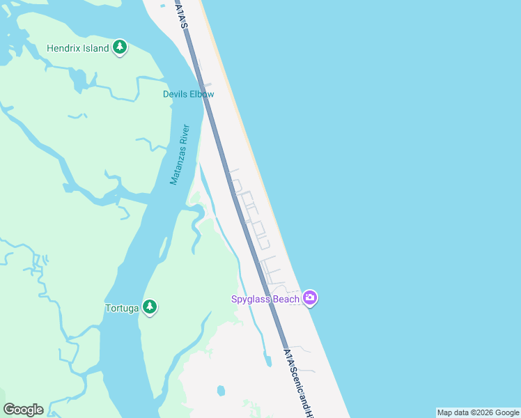 map of restaurants, bars, coffee shops, grocery stores, and more near 8000 A1A South in St. Augustine