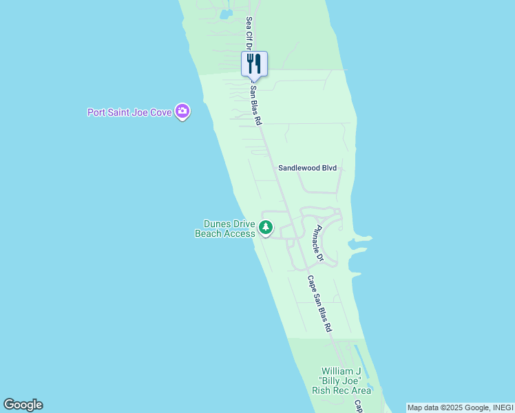 map of restaurants, bars, coffee shops, grocery stores, and more near 201 White Sands Drive in Port Saint Joe