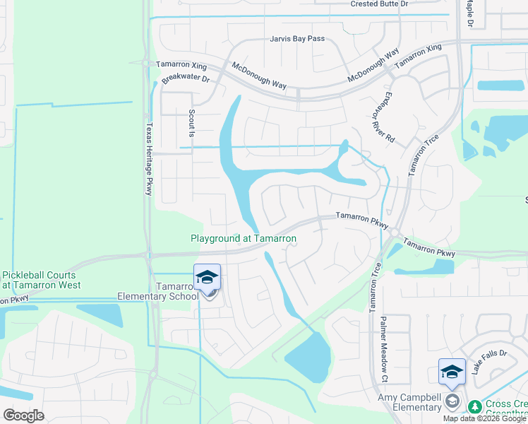 map of restaurants, bars, coffee shops, grocery stores, and more near Gore Creek Drive in Fort Bend County