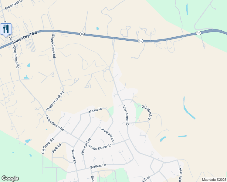 map of restaurants, bars, coffee shops, grocery stores, and more near 181 Ranch Circle in Bandera