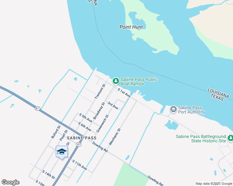 map of restaurants, bars, coffee shops, grocery stores, and more near 7032 South 1st Avenue in Port Arthur