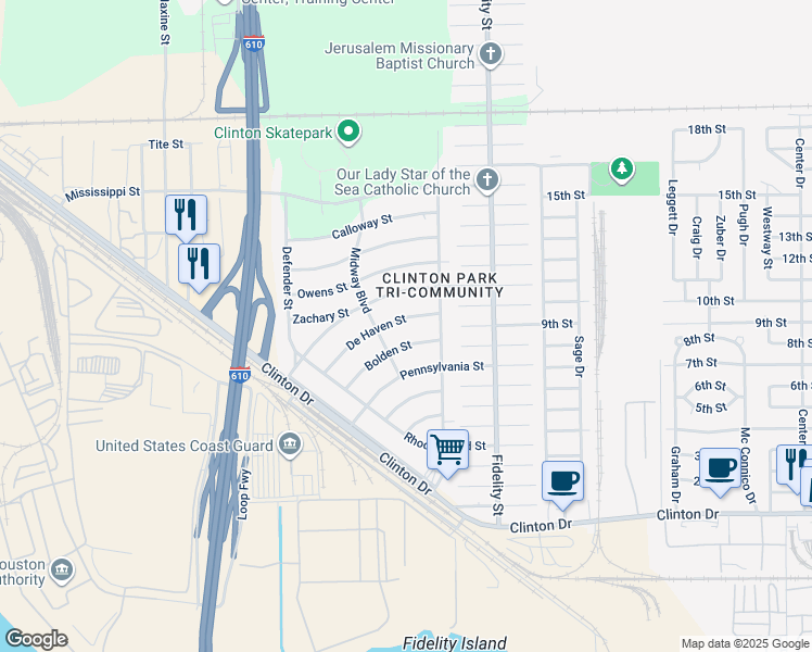 map of restaurants, bars, coffee shops, grocery stores, and more near 226 De Haven Street in Houston