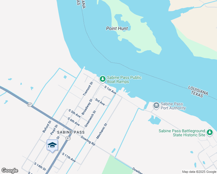 map of restaurants, bars, coffee shops, grocery stores, and more near 7032 South 1st Avenue in Port Arthur