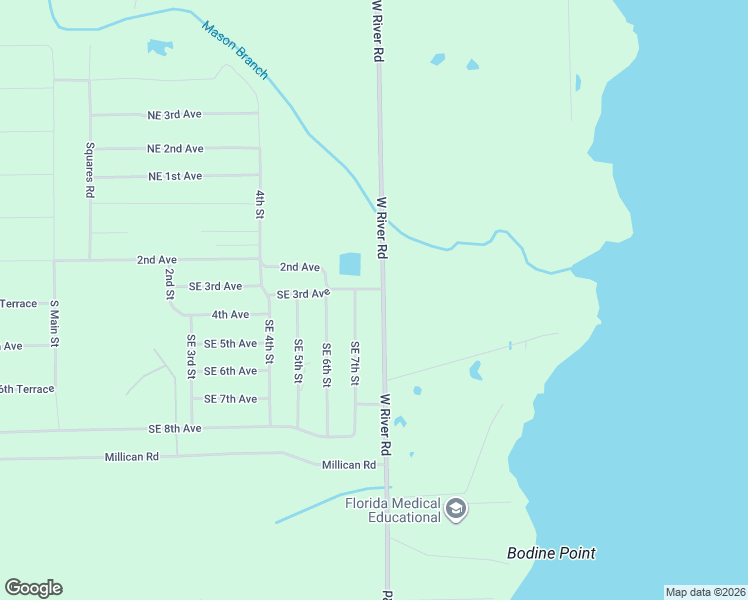 map of restaurants, bars, coffee shops, grocery stores, and more near 698 West River Road in Palatka