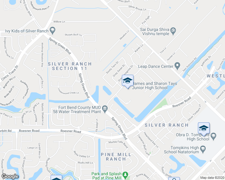 map of restaurants, bars, coffee shops, grocery stores, and more near 2122 Aztec Thrush Drive in Katy