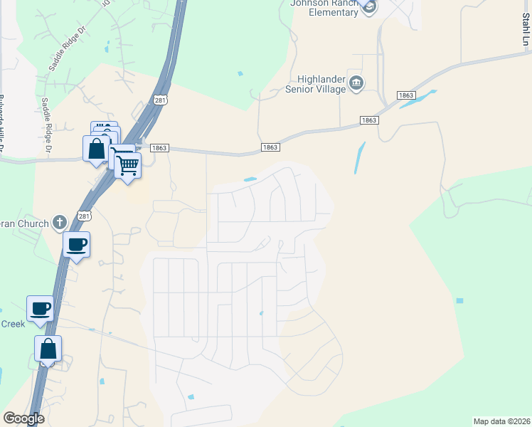 map of restaurants, bars, coffee shops, grocery stores, and more near 29956 Jove in Bulverde