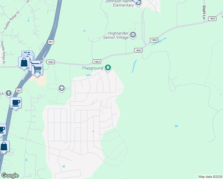 map of restaurants, bars, coffee shops, grocery stores, and more near 29714 Wiley Road in Bulverde