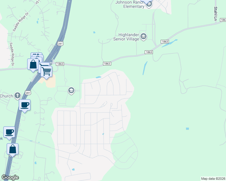 map of restaurants, bars, coffee shops, grocery stores, and more near 29714 Wiley Road in Bulverde