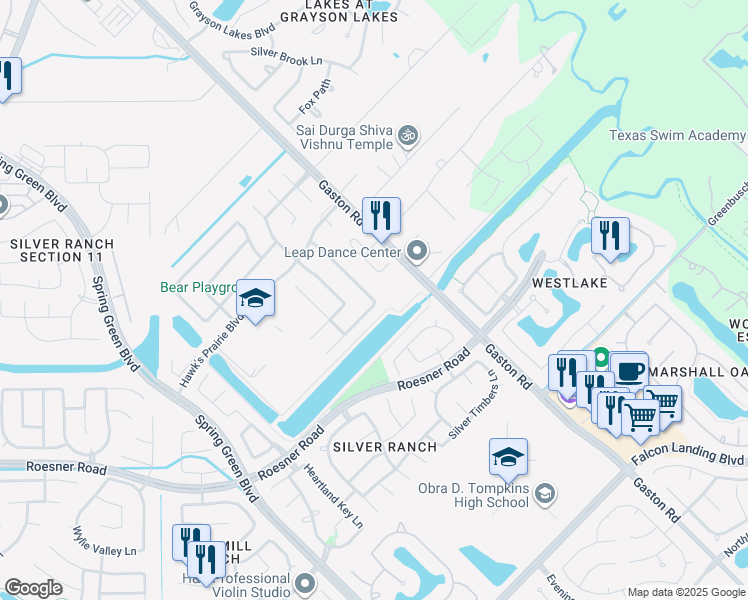 map of restaurants, bars, coffee shops, grocery stores, and more near 2527 Horned Owl Drive in Katy