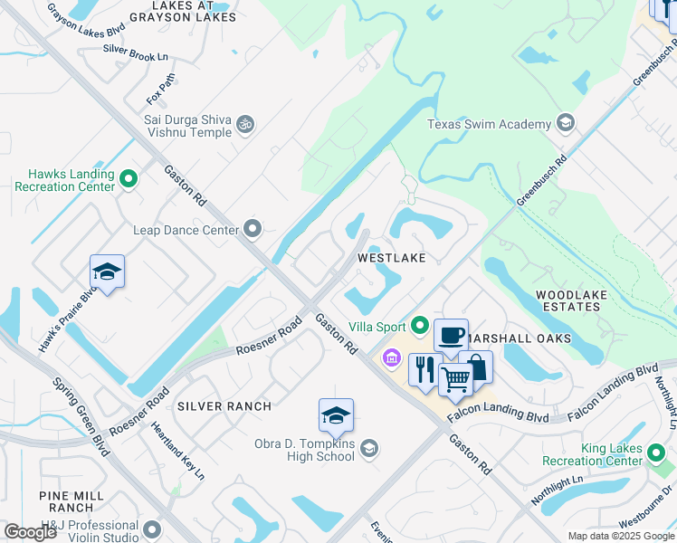 map of restaurants, bars, coffee shops, grocery stores, and more near 3423 Honey Blossom Lane in Katy