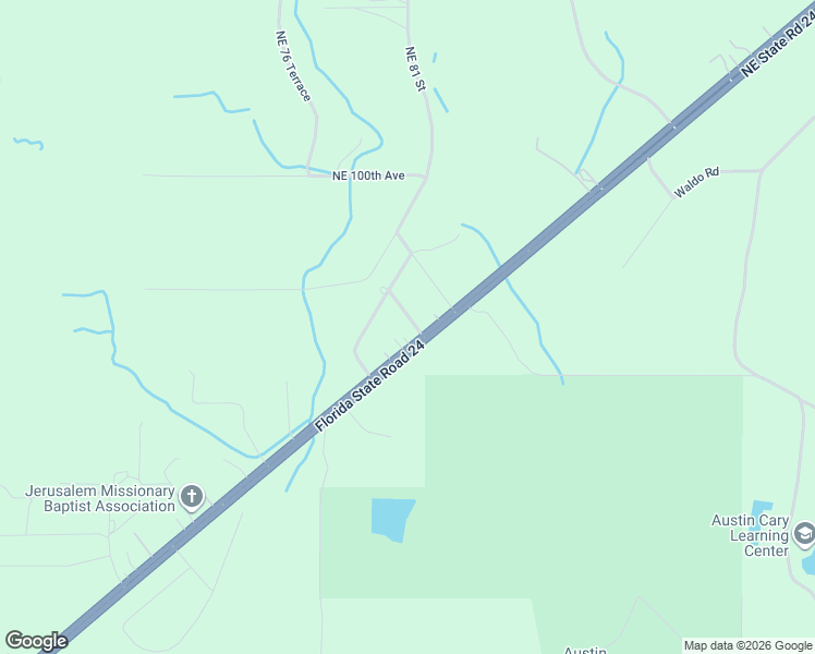 map of restaurants, bars, coffee shops, grocery stores, and more near 9428 Northeast Waldo Road in Gainesville