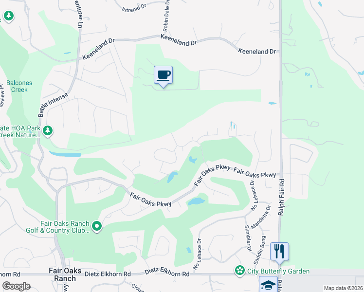 map of restaurants, bars, coffee shops, grocery stores, and more near 7845 Sweetwind Circle in Boerne