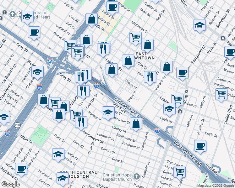 map of restaurants, bars, coffee shops, grocery stores, and more near 1768 Aden Mist Drive in Houston