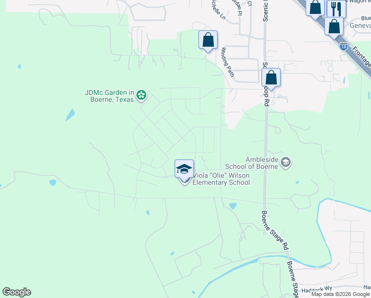 map of restaurants, bars, coffee shops, grocery stores, and more near 247 Upper Balcones Road in Boerne