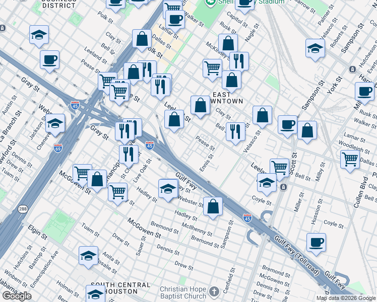 map of restaurants, bars, coffee shops, grocery stores, and more near 1729 Aden Mist Drive in Houston