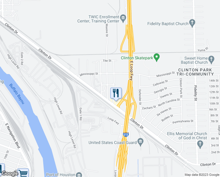 map of restaurants, bars, coffee shops, grocery stores, and more near 927 Maxine Street in Houston