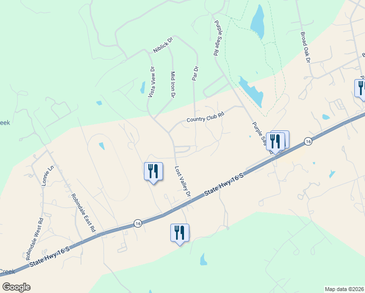 map of restaurants, bars, coffee shops, grocery stores, and more near 368.000000 Lost Valley in Bandera