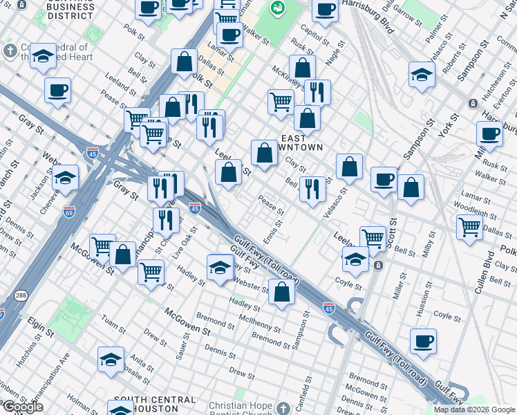 map of restaurants, bars, coffee shops, grocery stores, and more near 1729 Aden Mist Drive in Houston
