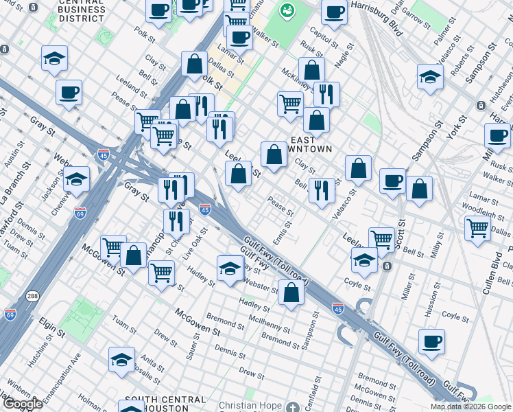 map of restaurants, bars, coffee shops, grocery stores, and more near 1729 Aden Mist Drive in Houston