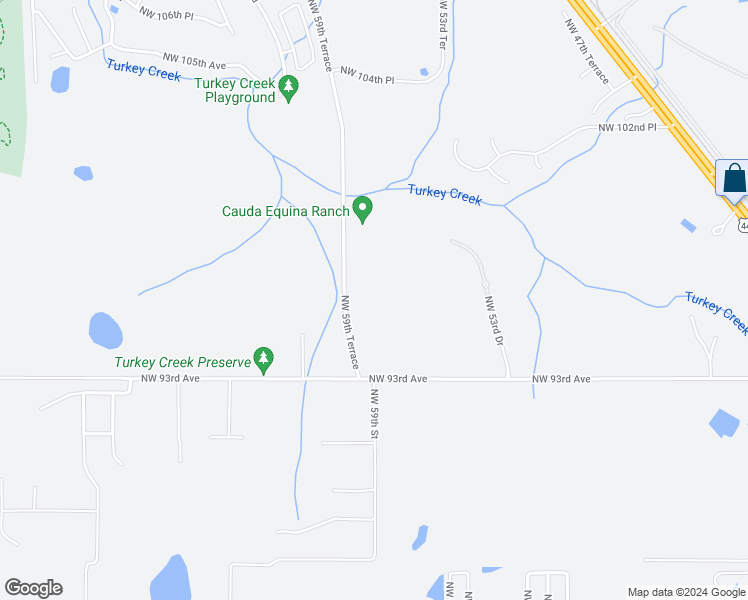 map of restaurants, bars, coffee shops, grocery stores, and more near 9503 Northwest 59 Terrace in Gainesville