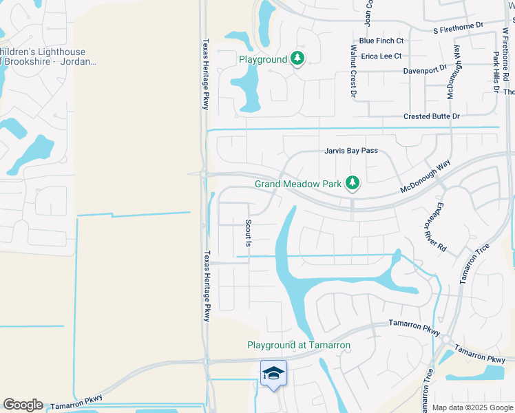 map of restaurants, bars, coffee shops, grocery stores, and more near 29603 Foliage Lane in Park Row