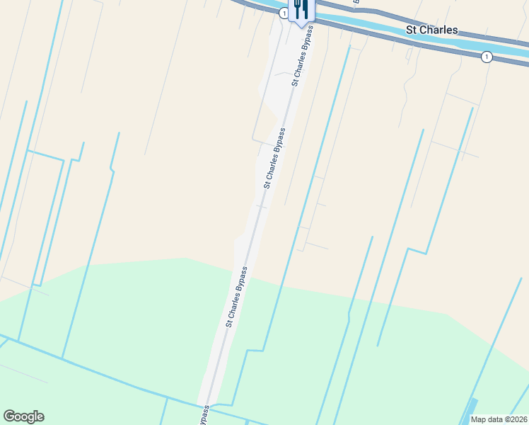 map of restaurants, bars, coffee shops, grocery stores, and more near 401 Saint Charles Bypass in Thibodaux