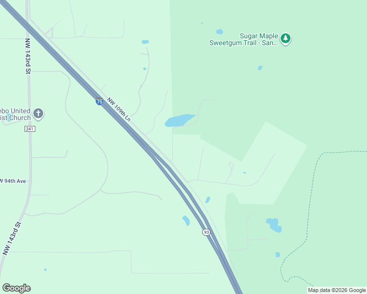 map of restaurants, bars, coffee shops, grocery stores, and more near 12730 Northwest 109th Lane in Alachua