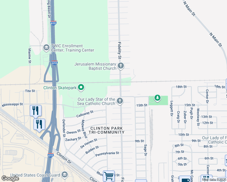 map of restaurants, bars, coffee shops, grocery stores, and more near 324 Tite Street in Houston