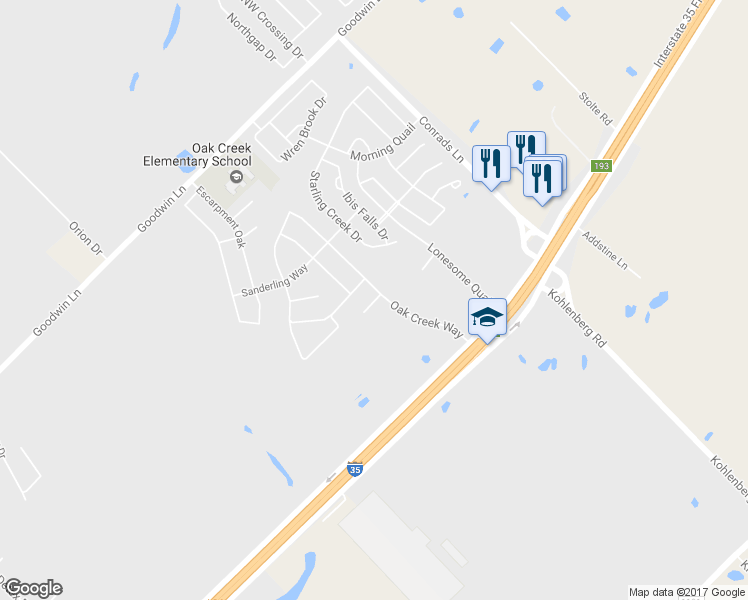 map of restaurants, bars, coffee shops, grocery stores, and more near 2942 Post Oak Court in New Braunfels