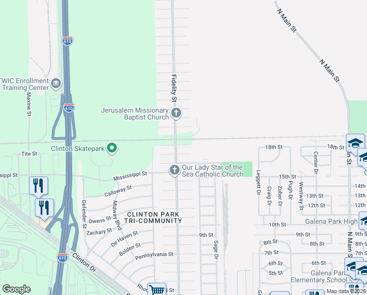 map of restaurants, bars, coffee shops, grocery stores, and more near 420 Tite Street in Houston
