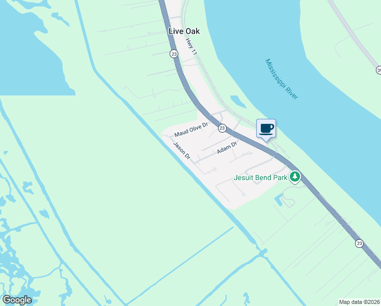 map of restaurants, bars, coffee shops, grocery stores, and more near 865 Jason Drive in Belle Chasse