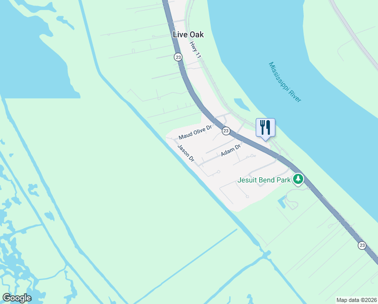 map of restaurants, bars, coffee shops, grocery stores, and more near 865 Jason Drive in Belle Chasse